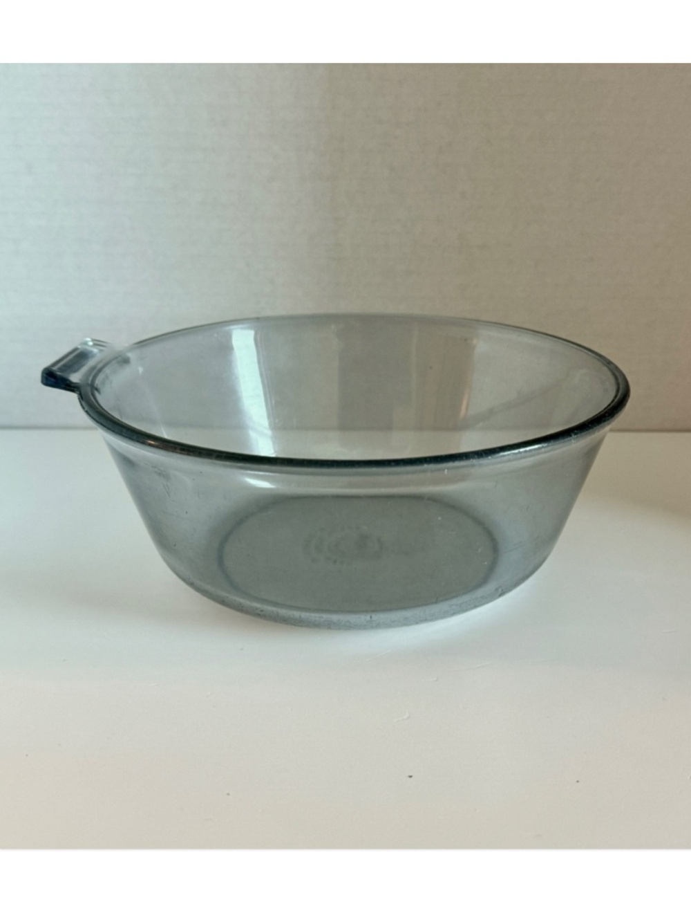 Vintage Pyrex Saucepan 8" Flameware #833-B Blue-tinted Glass Top of Stove 1950s